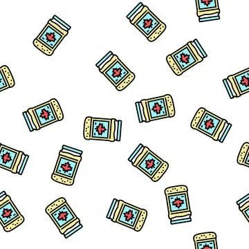 Maple sugar bottle vector seamless pattern イラスト素材