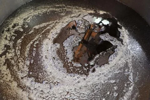 Maple Syrup being produced Stock Photos