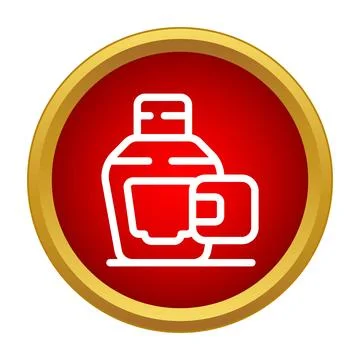 Maple syrup bottle and coffee cup icon Stock Illustration