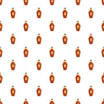 Maple syrup bottle pattern creating sweet food background Illustrazione stock