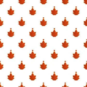 Maple syrup bottle pixel art pattern background Illustrazione stock