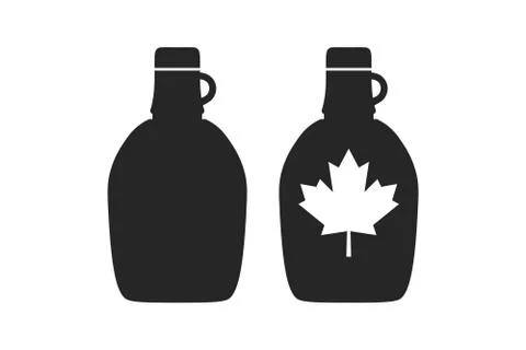 Maple Syrup bottle. Simple icon set. Flat style element for graphic design Stock Illustration