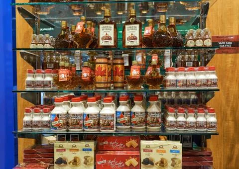 Maple syrup bottles Stock Photos