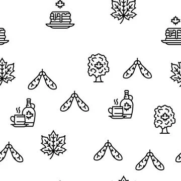 Maple Syrup Delicious Liquid Vector Seamless Pattern 스톡 일러스트