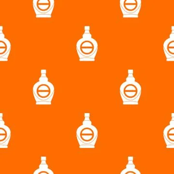 Maple syrup in glass bottle pattern seamless イラスト素材