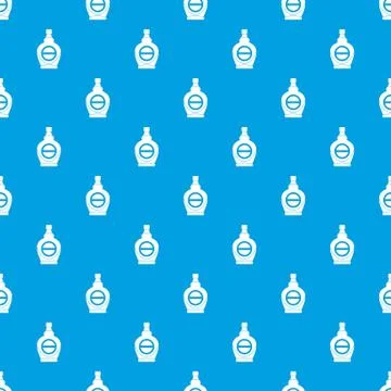 Maple syrup in glass bottle pattern seamless blue イラスト素材