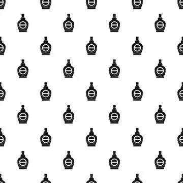 Maple syrup in glass bottle pattern イラスト素材