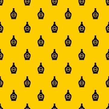 Maple syrup in glass bottle pattern vector 스톡 일러스트