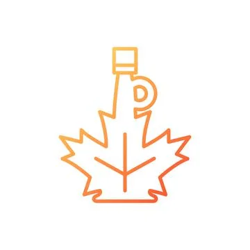 Maple syrup gradient linear vector icon Stock Illustration