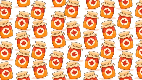 Maple Syrup Jar Pattern Background Stock Footage 331863354