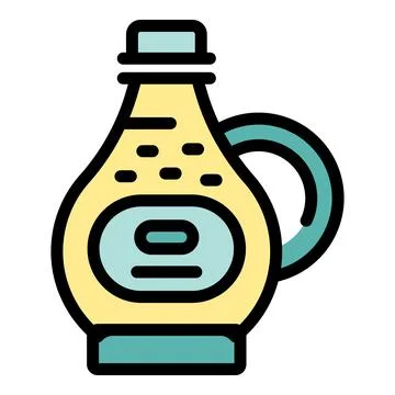 Maple syrup jug bringing sweetness to breakfast table Stock Illustration