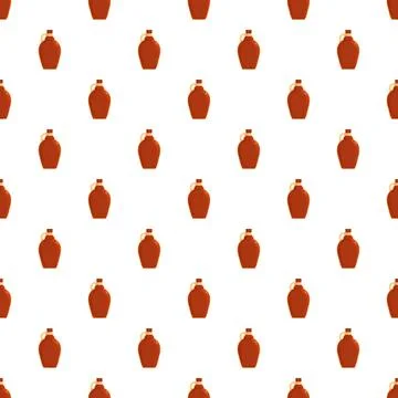 Maple syrup jugs forming a repeating seamless pattern Stock Illustration