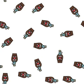 Maple syrup package vector seamless pattern Stock Illustration
