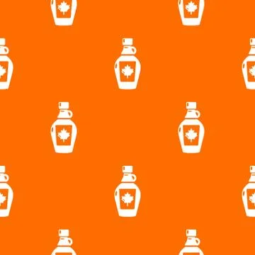 Maple syrup pattern orange 스톡 일러스트