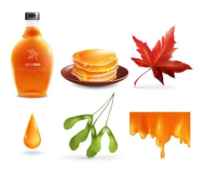 Maple Syrup Set Stock Illustration