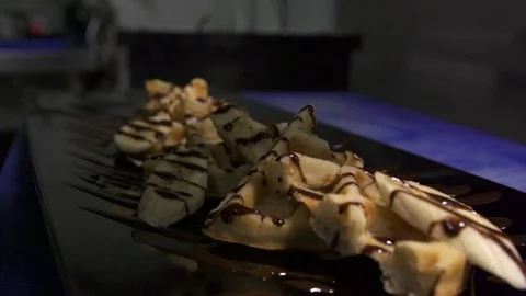 Maple syrup on the waffle Stock-Footage 69862725