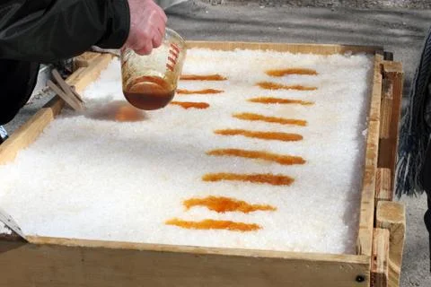 Maple taffy Stock Photos