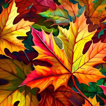 Maple tree autumn leaves abstract pattern. Stock Illustration