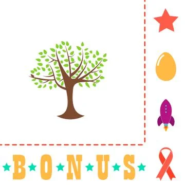 Maple tree computer symbol Stock Illustration