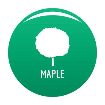 Maple tree icon vector green Stock Illustration