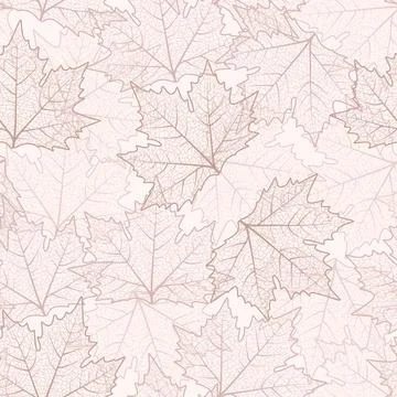 Maple tree leaf brown texture. Seamless vector pattern. Autumn season theme イラスト素材