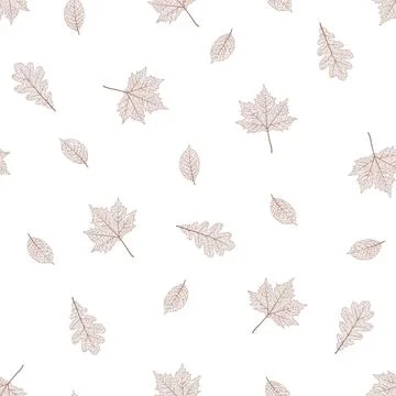 Maple tree leaf brown texture. Seamless vector pattern. Autumn season theme イラスト素材