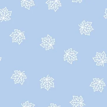 Maple tree leaf line seamless pattern Stockillustratie