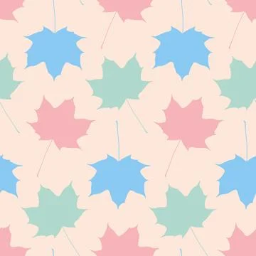 Maple tree leaf seamless pattern pastel color, background for textile イラスト素材
