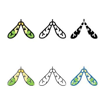 Maple tree range leaves color icon vector Stock Illustration