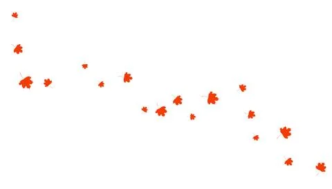 Maple tree, red leaves floating in air illustration Stockillustratie