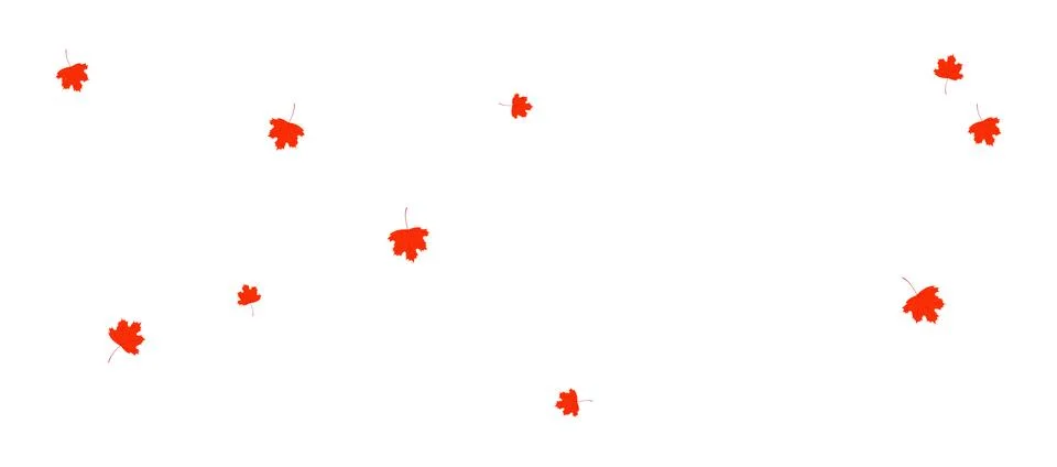 Maple tree, red leaves floating in air illustration Stock Illustration
