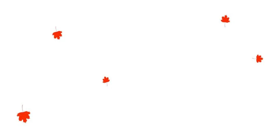 Maple tree, red leaves floating in air illustration Stock Illustration
