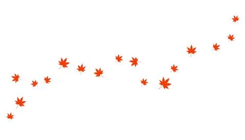 Maple tree, red momiji leaves floating in air illustration Stock Illustration