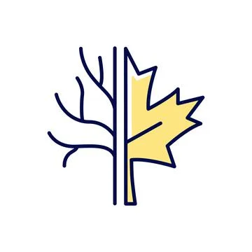 Maple tree RGB color icon Stock Illustration