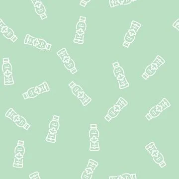 Maple water bottle line seamless pattern イラスト素材