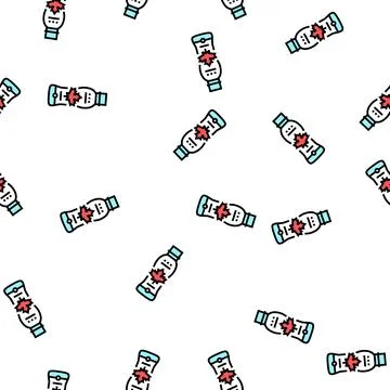 Maple water bottle vector seamless pattern Stock Illustration