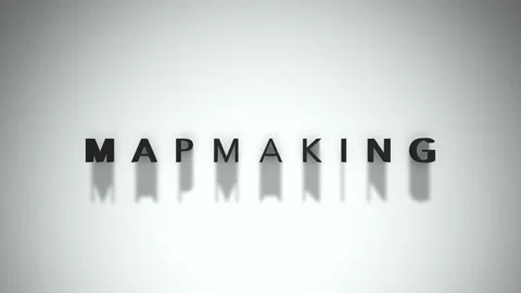 Mapmaking 3D title animation matte black text on a white background Stock Footage 300718333