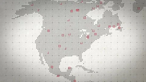 Mapping Analytics United States Cyber Grid Precision Spatial Monitoring Stock Footage 312359301