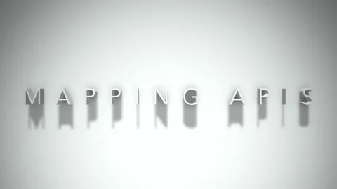 Mapping apis 3D title animation with shadows on a white background Stock Footage 298004064