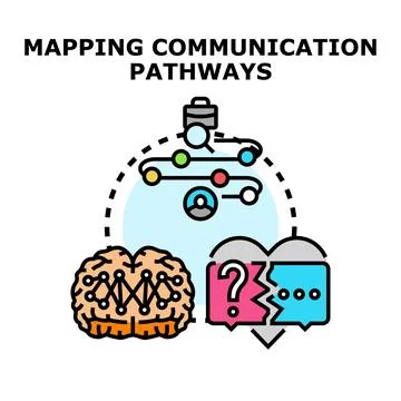 Mapping communication pathways and information exchange concept Stock Illustration
