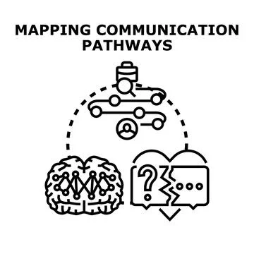 Mapping communication pathways and information exchange concept Stock Illustration