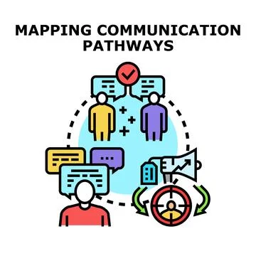 Mapping communication pathways and networking concepts Stock Illustration