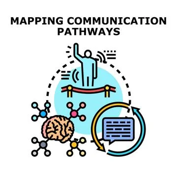 Mapping communication pathways infographic concept vector Stock Illustration