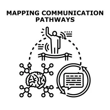 Mapping communication pathways infographic concept vector Stockillustratie