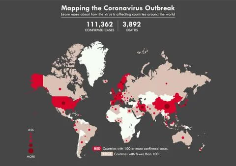 Mapping the Coronavirus Outbreak Infographic Stock Illustration