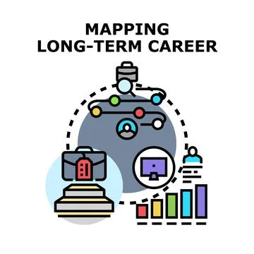 Mapping long term career path development concept Stock Illustration