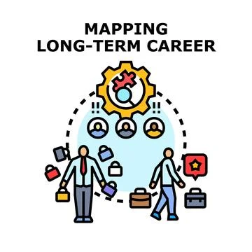 Mapping long term career path planning goal Stock Illustration