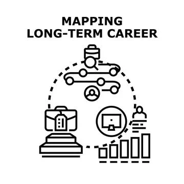 Mapping long term career path development concept Stock Illustration