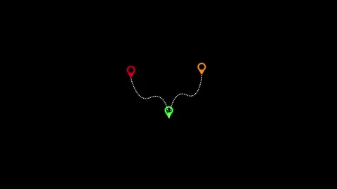 Mapping out two different paths animation with a central starting point hig.. Vídeo Stock 331297605