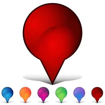 Mapping pin mosaic crystal button set Stock Illustration